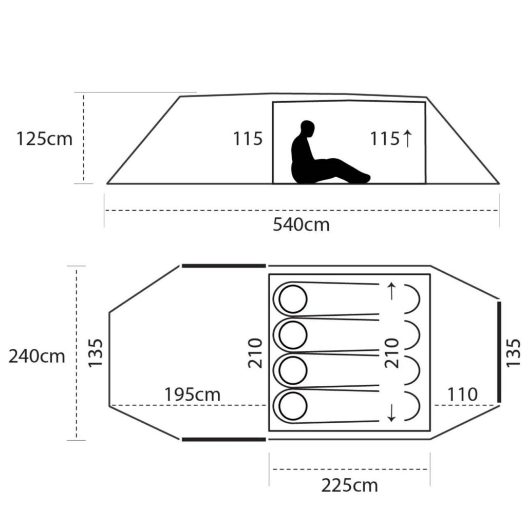 Floor Plan of Gipfel Norra 4 tent